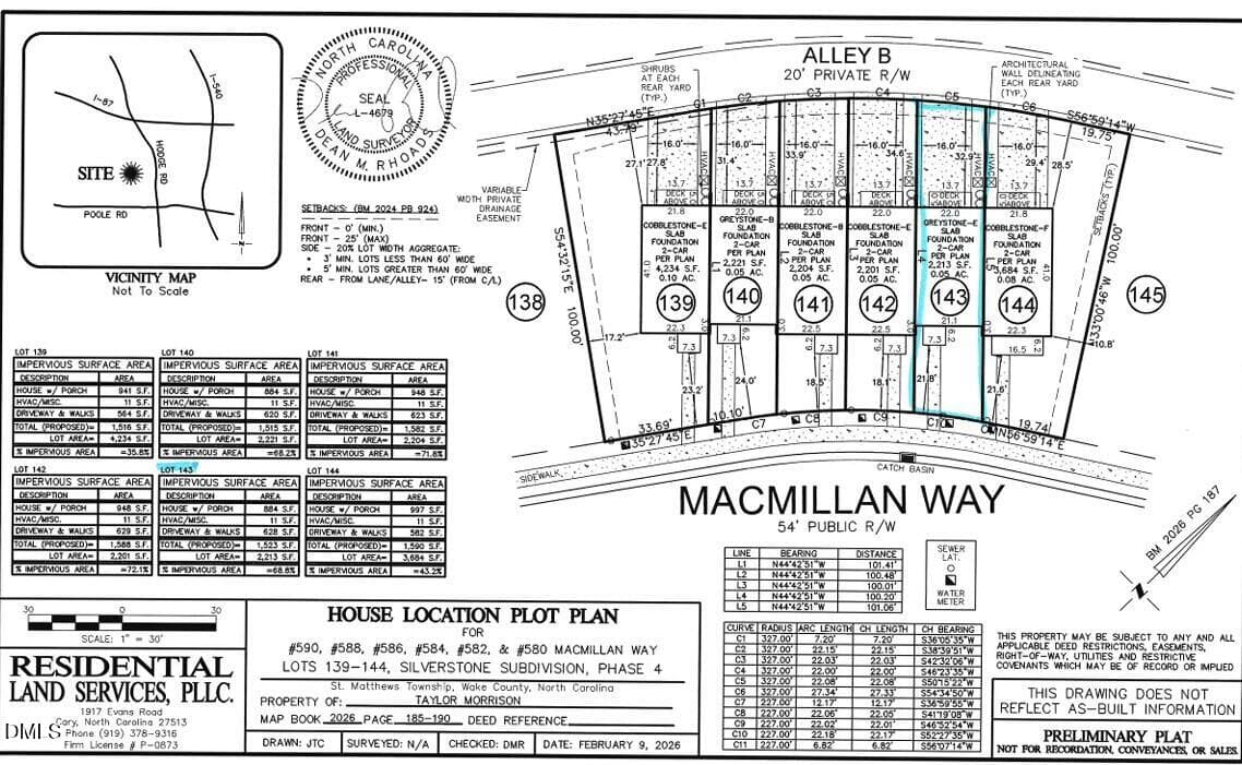 Plot Plan - 582 Macmillan Way, Knightdale, NC 27545