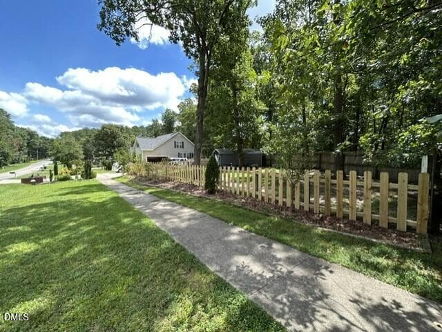 Sideyard Sidewalk Fence - 6813 Barbee Road, Durham, NC 27713, Durham
