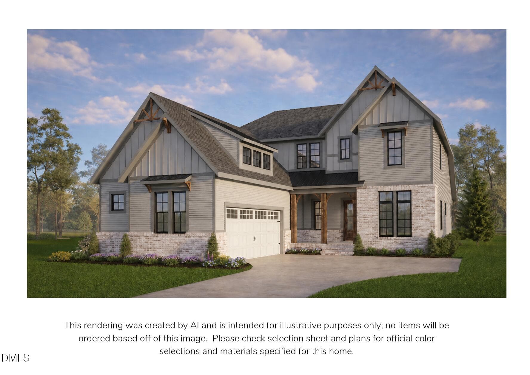 Stonewall 1- AI Exterior Rendering - 1131 Magpie Lane, Hillsborough, NC 27278
