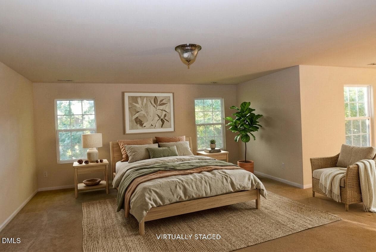 Primary Bedroom1 Ai Staged - 5413 Glenmorgan Lane, Raleigh, NC 27616, Raleigh
