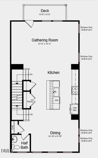 Floor Plan - Main Level - 580 Macmillan Way, Knightdale, NC 27545