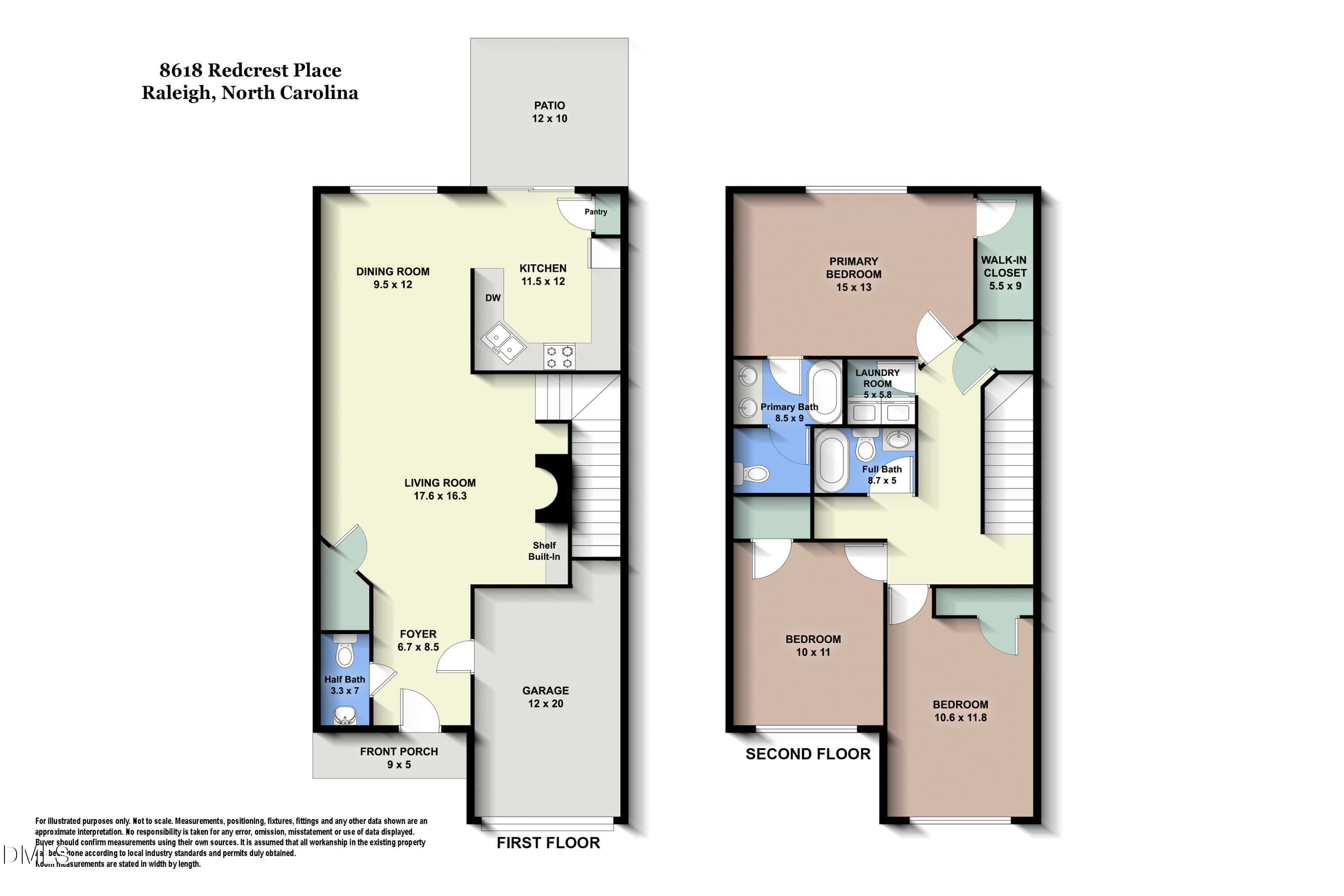 Floor Plans - 8618 Redcrest Place, Raleigh, NC 27617, Raleigh