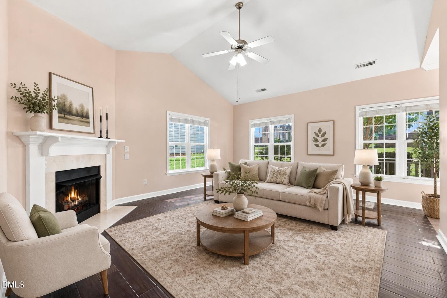 Virtually Staged Living Room - 200 Brooks Edge Drive, Winston-Salem, NC 27107