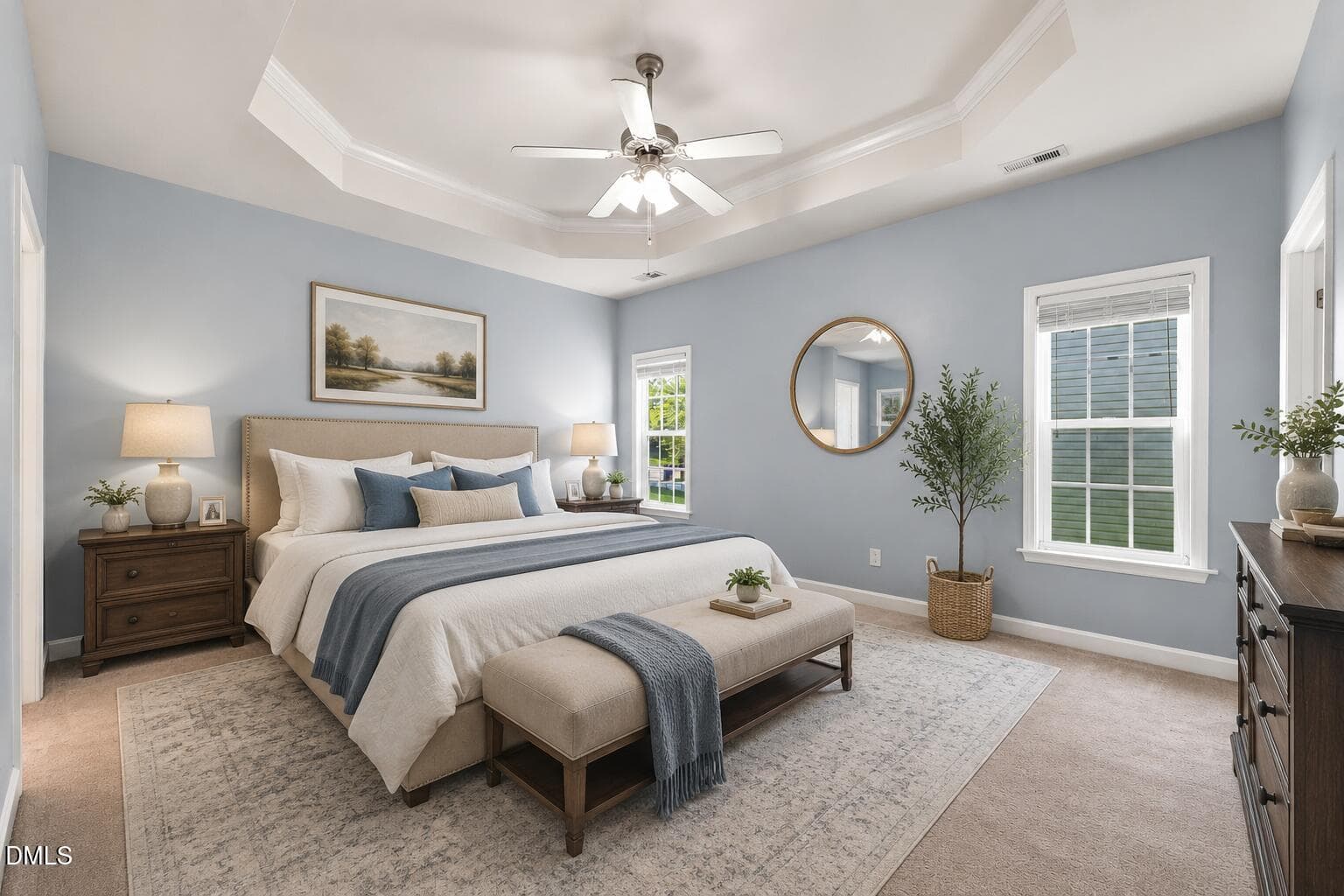 Virtually Staged Primary Bedroom - 200 Brooks Edge Drive, Winston-Salem, NC 27107