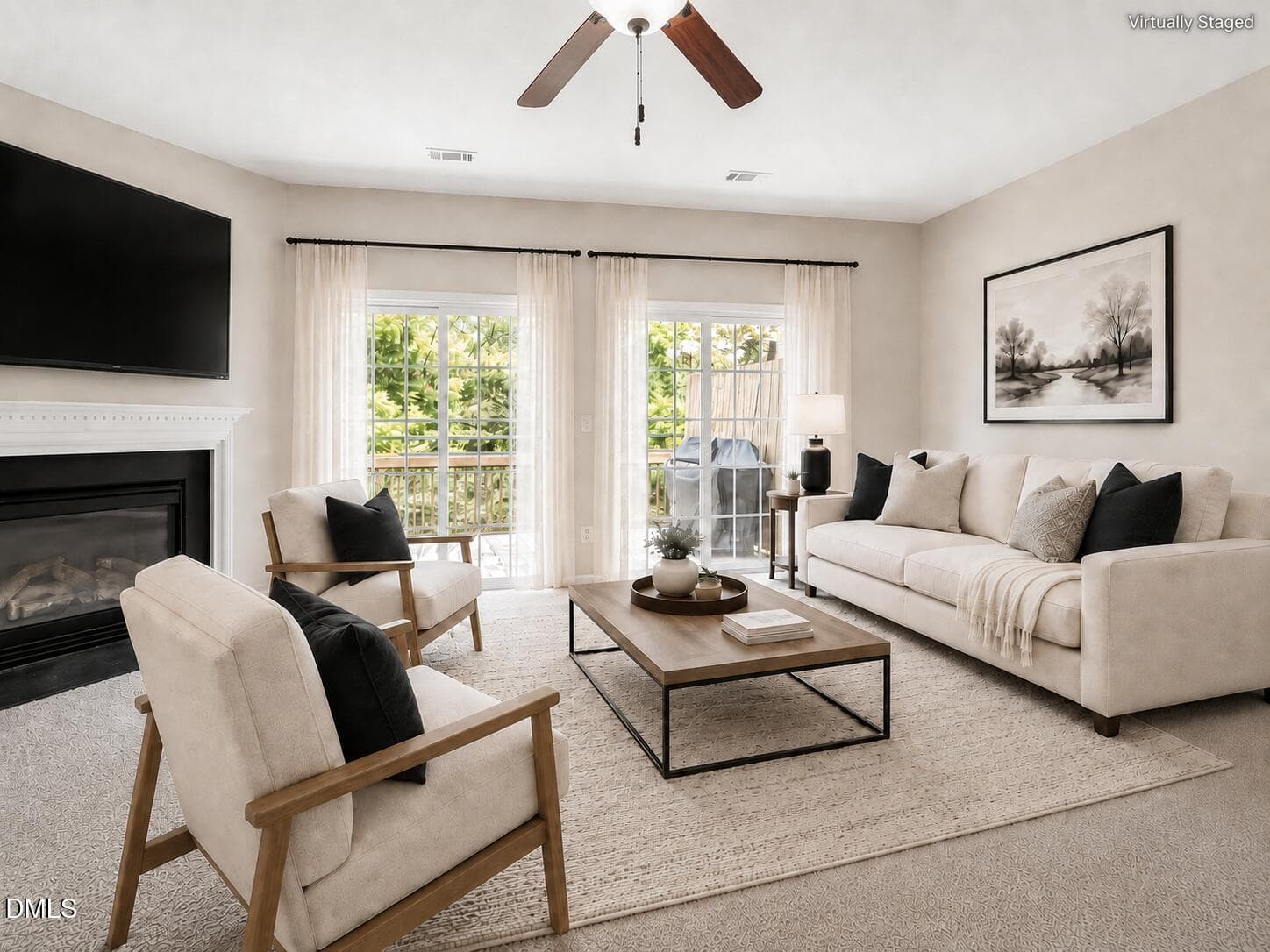 4 VS Living Room with watermark - 100 Gallent Hedge Trail, Apex, NC 27539
