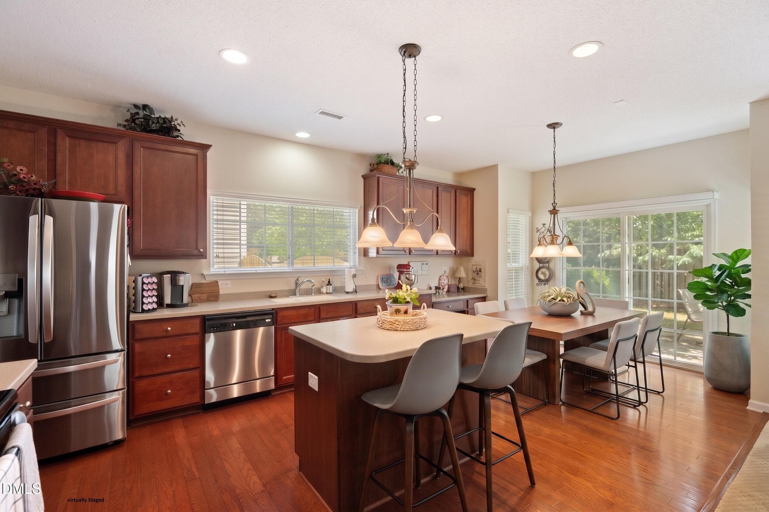 Kitchen with Virtual Stools - 5209 Heather Ridge Lane, Raleigh, NC 27610, Raleigh