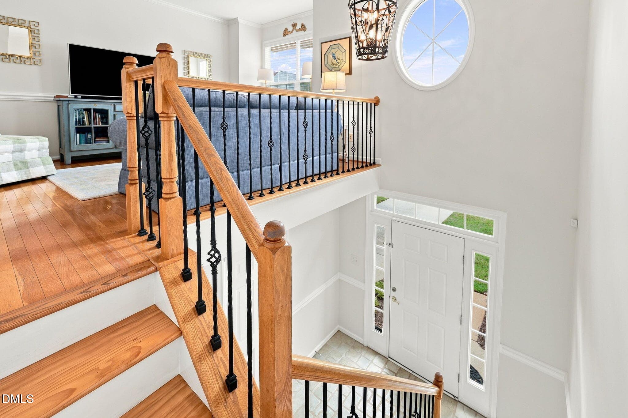 Staircase with Hardwoods - 8146 Upper Lake Drive, Raleigh, NC 27615, Raleigh