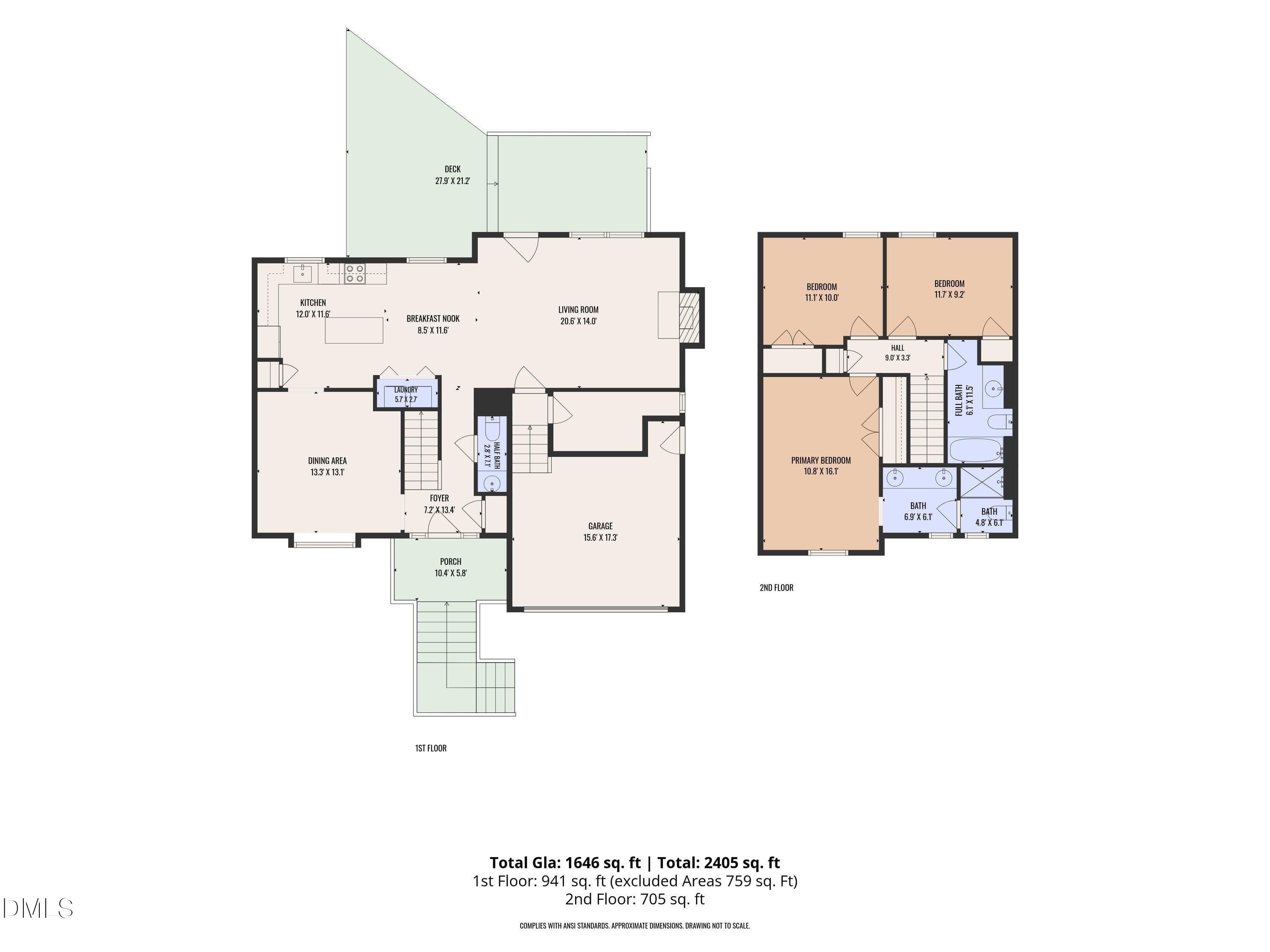 Floor plans-7316 Massachusetts Ct - 7316 Massachusetts Court, Raleigh, NC 27615, Raleigh