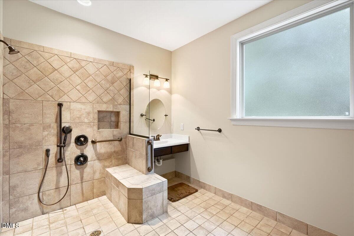 Wheelchair Accessible Full Bath - 1109 Fanning Drive, Wake Forest, NC 27587