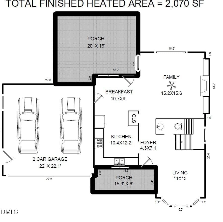 Floor Plan 1 - 1001 Manderston Lane, Apex, NC 27502