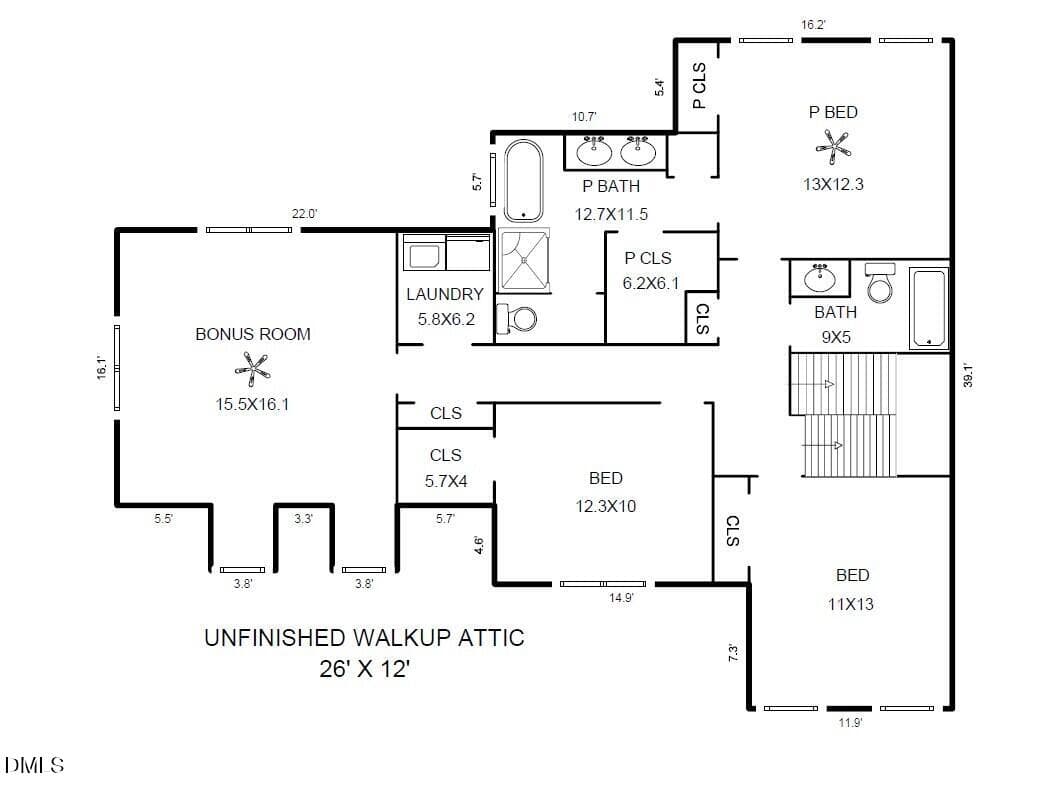 Floor Plan 2 - 1001 Manderston Lane, Apex, NC 27502