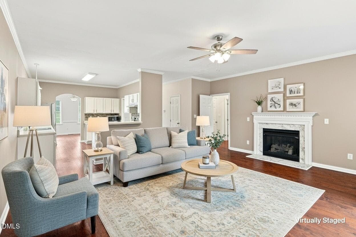 Living Room Virtually Staged - 8308 Neuse Rapids Road, Raleigh, NC 27616, Raleigh