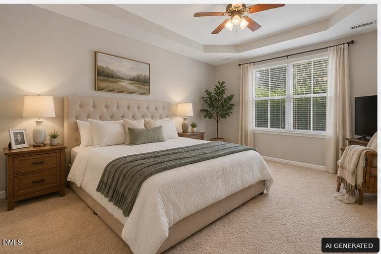 virtually_staged_primary_bedroom_ai_gene - 2830 Casona Way, Raleigh, NC 27616, Raleigh