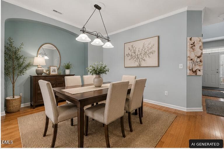 virtually_staged_dining_room_ai_generate - 2830 Casona Way, Raleigh, NC 27616, Raleigh