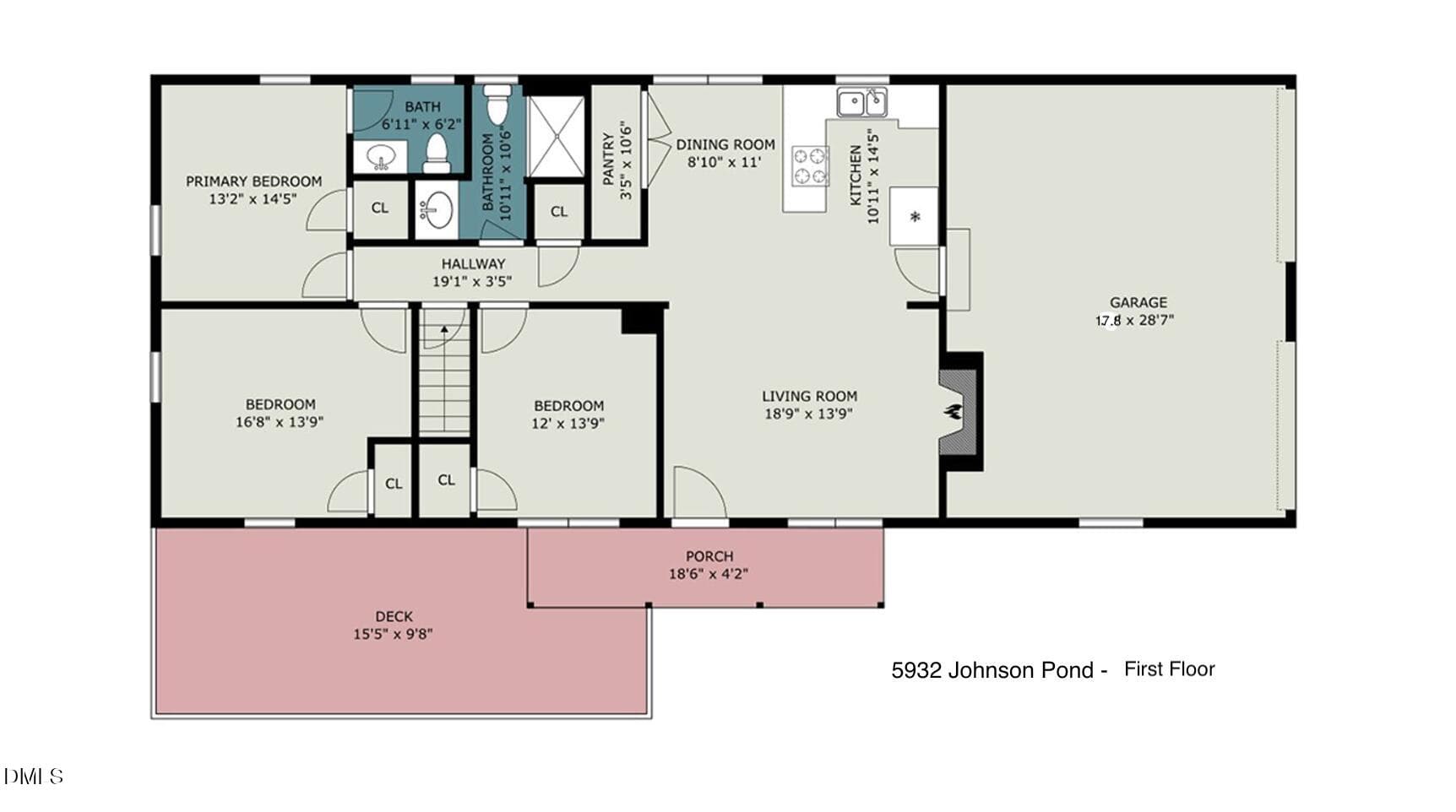 5932 Johnson Pond - floor plan 1st floor - 5932 Johnson Pond Road, Fuquay Varina, NC 27526