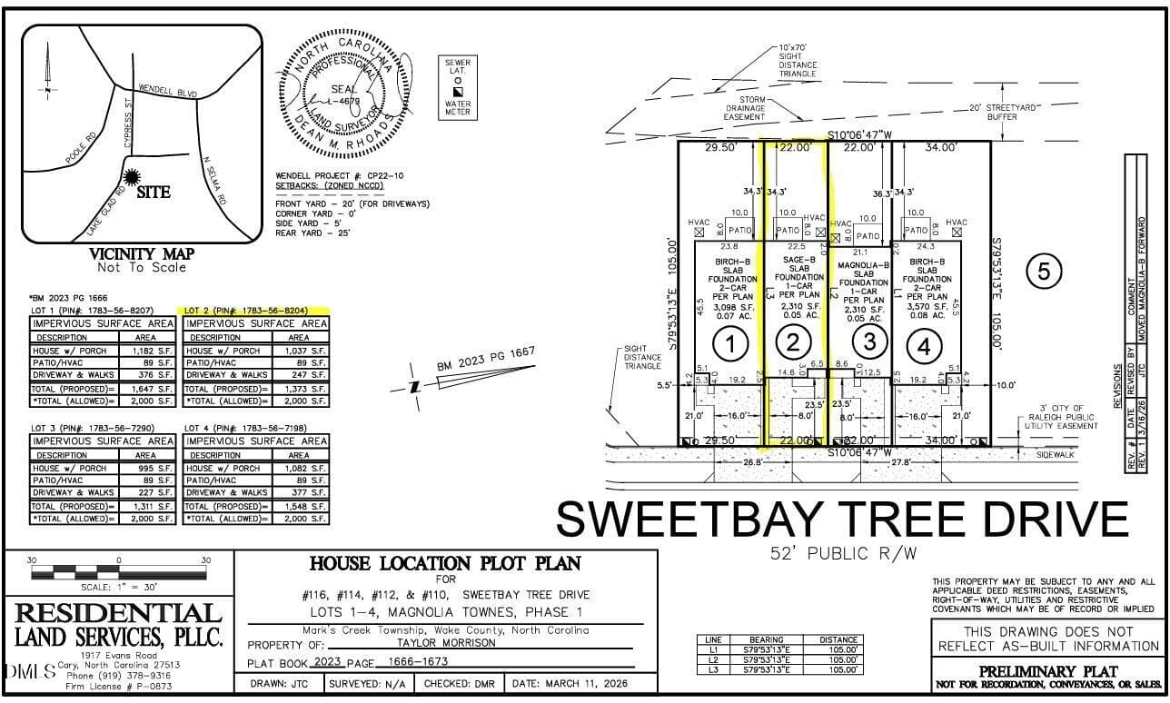 Plot Plan - 114 Sweetbay Tree Drive, Wendell, NC 27591