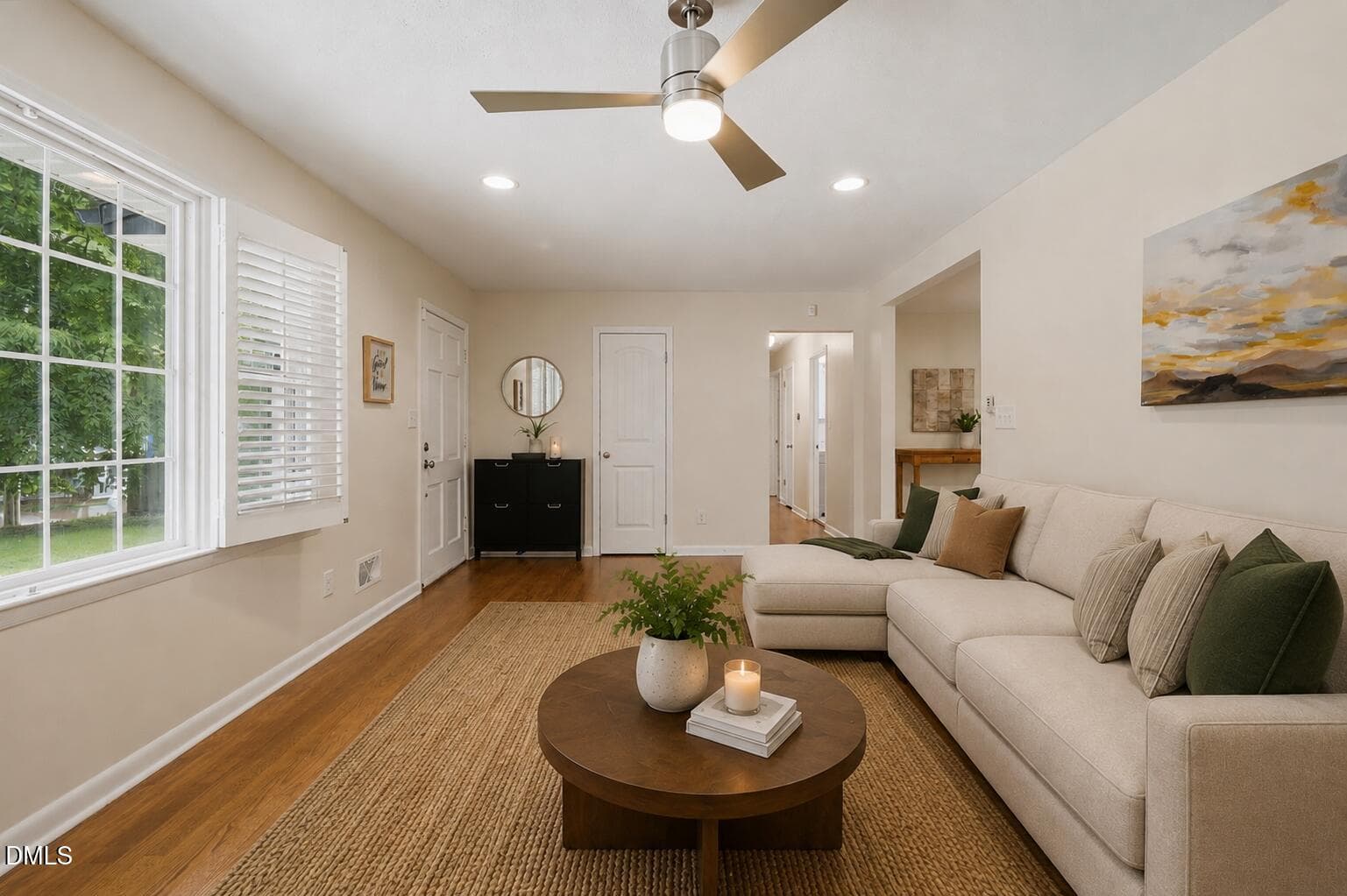 staged living room - 2744 Milburnie Road, Raleigh, NC 27610, Raleigh