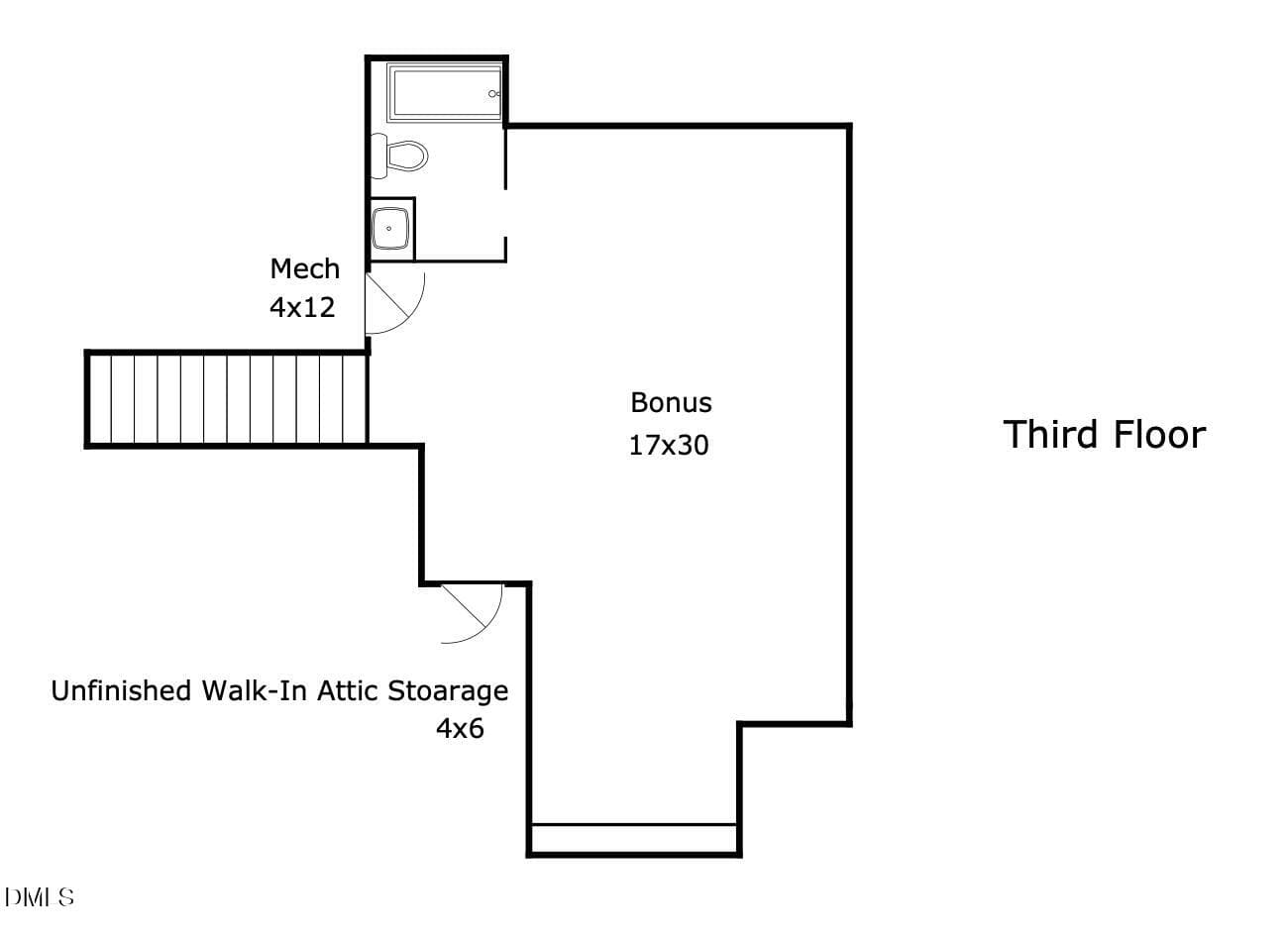 3rd Floor Layout - 443 Boulder Point Drive, Chapel Hill, NC 27516