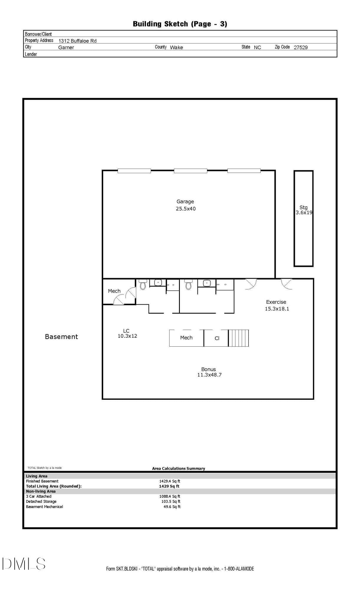 1312 Buffaloe Road Sketch_Page_3 - 1312 Buffaloe Road, Garner, NC 27529, Garner