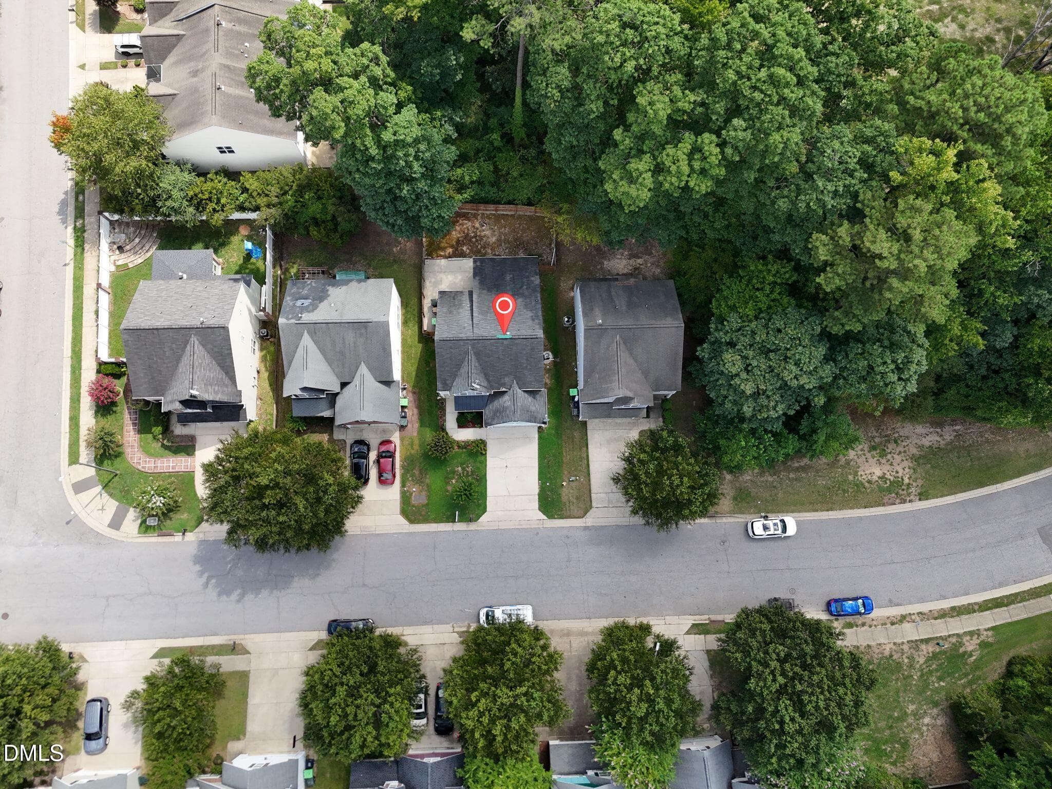 Aerial View – Rear Yard & Wooded Buffe - 3414 Sunbright Lane, Raleigh, NC 27610, Raleigh
