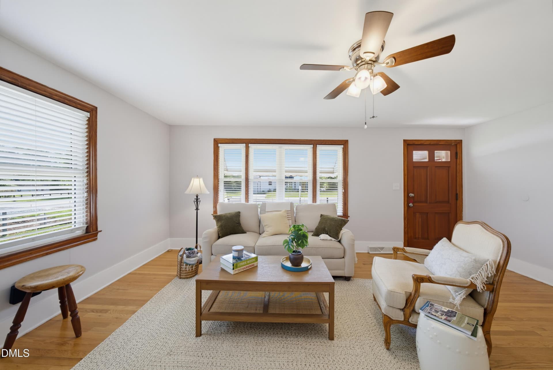 Cottage Living Room_Hardwood Flooring - 14928 Creedmoor Road N, Wake Forest, NC 27587