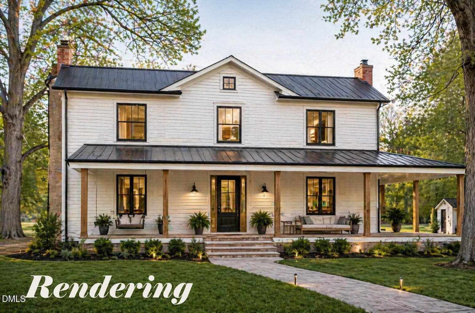 Farmhouse Rendering - 2822 Little River Church Road, Hurdle Mills, NC 27541