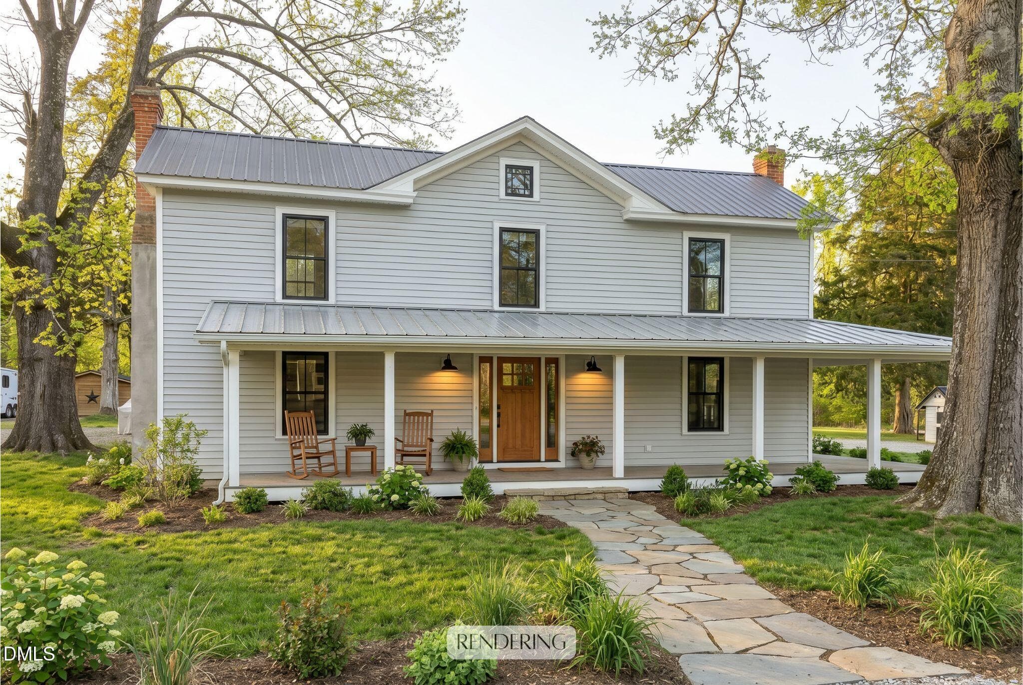 Farmhouse Rendering-2822 Little River - 2822 Little River Church Road, Hurdle Mills, NC 27541