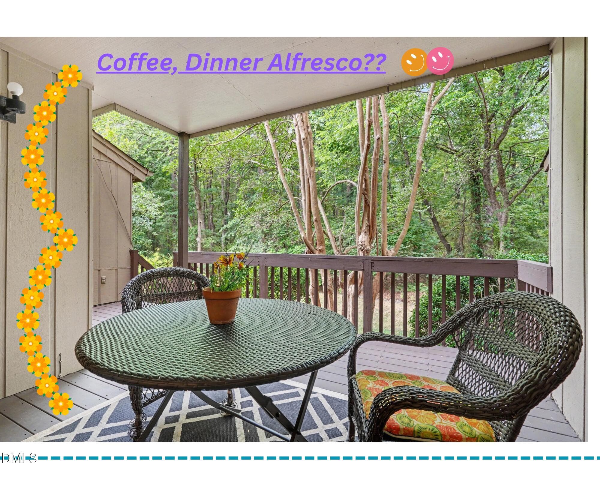 Private covered porch with view - 4100 Unit 36 Five Oaks Drive, Durham, NC 27707, Durham
