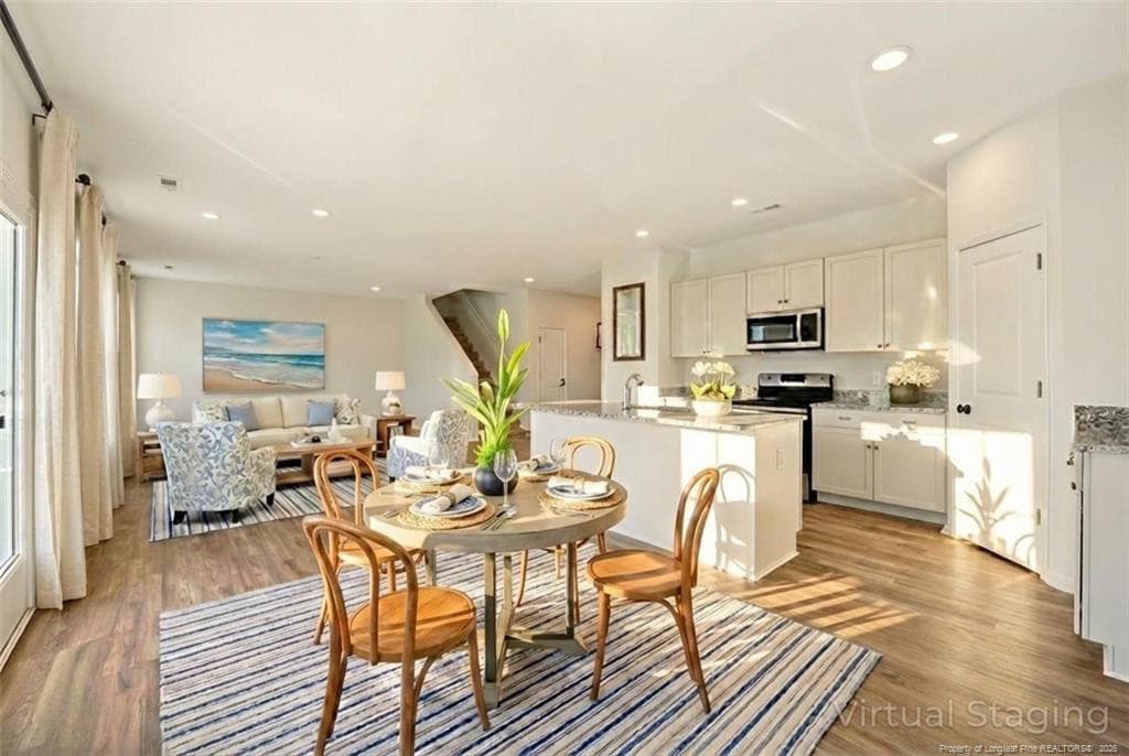 Open Kitchen / Living room - Staged - 277 Ashley Heights (Lot 35) Drive, Aberdeen, NC 28315