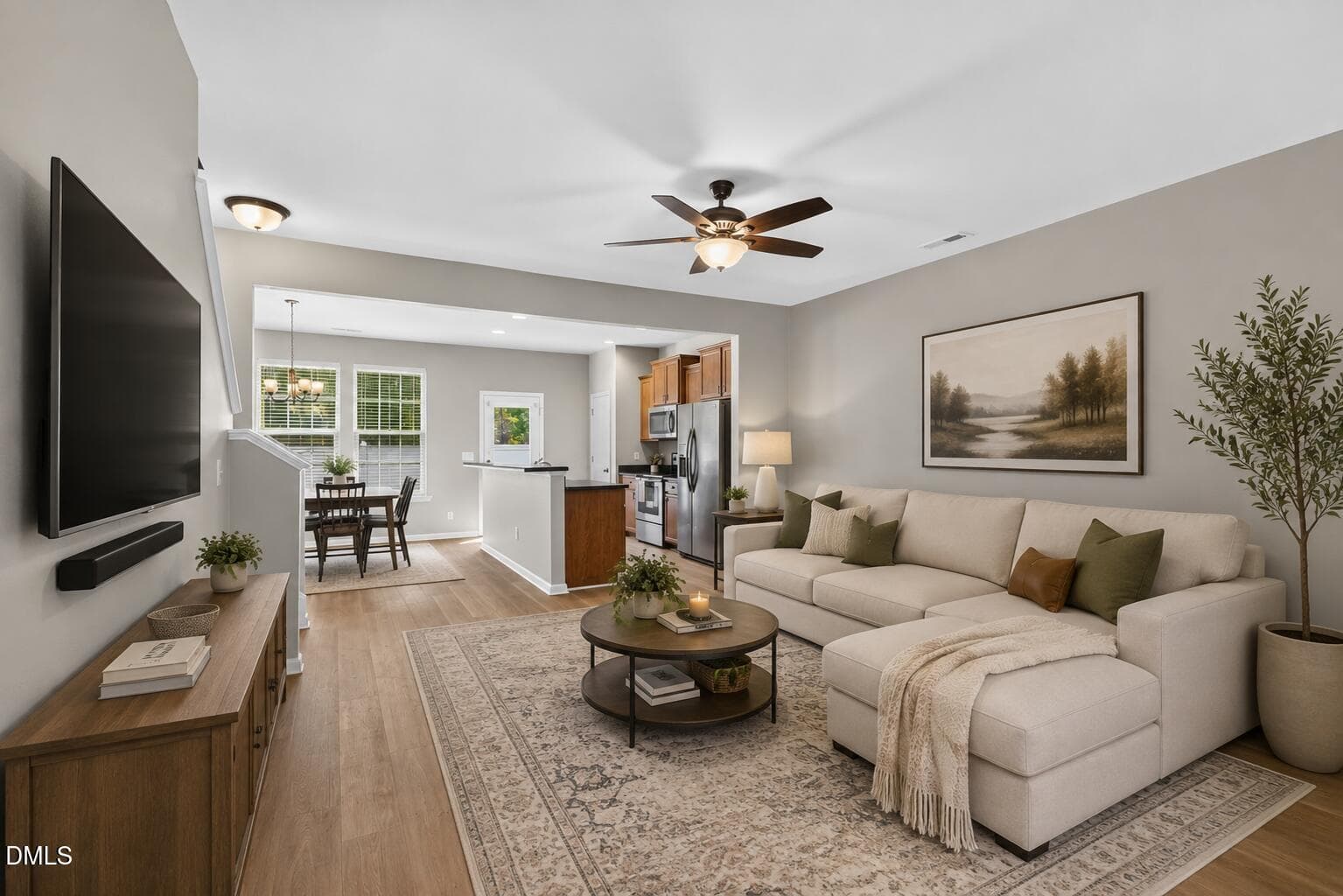 Staged Primary Family Room - 12 E Willow Trace Way, Clayton, NC 27527