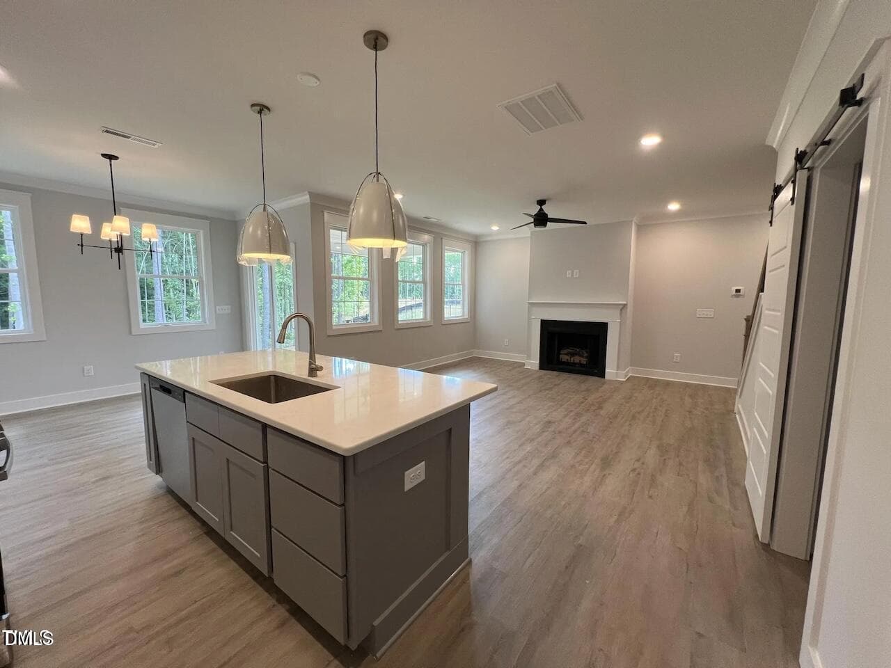 Family Room & Kitchen - Behind Island - 220 Sutherland Drive, Franklinton, NC 27525