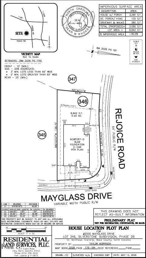 Plot Plan - 2000 Mayglass Drive, Knightdale, NC 27545, Knightdale