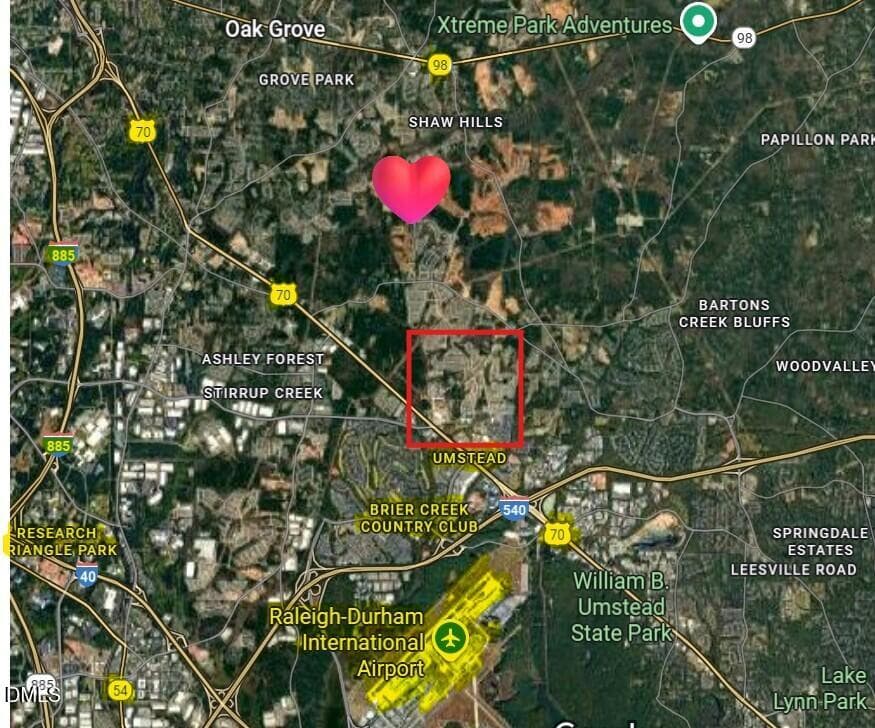 Ariel Map 2 - 609 Lanceleaf Lane 13, Durham, NC 27703, Durham