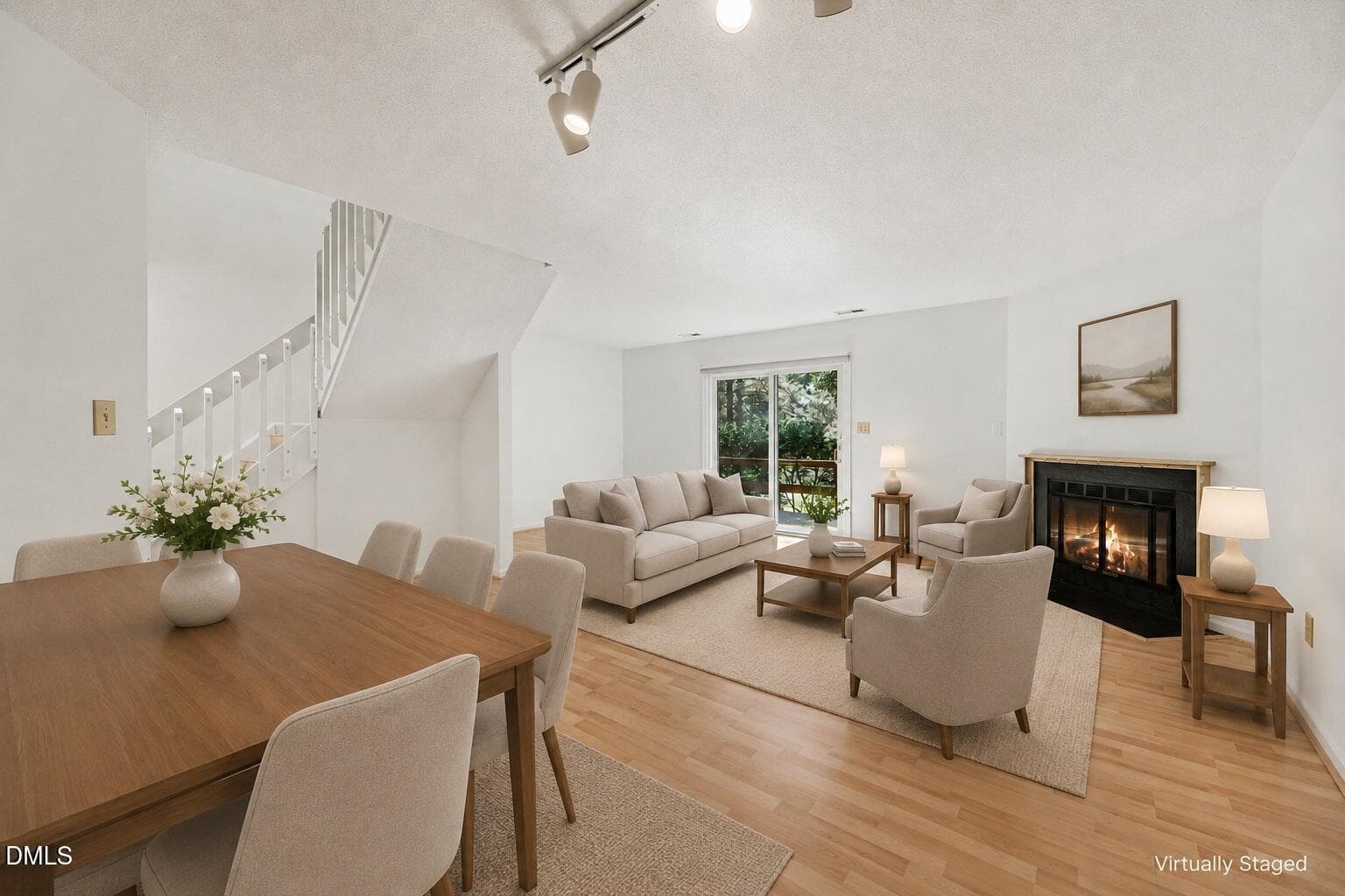 2 DR LR virtually staged - 109 Mossbark Lane, Chapel Hill, NC 27514