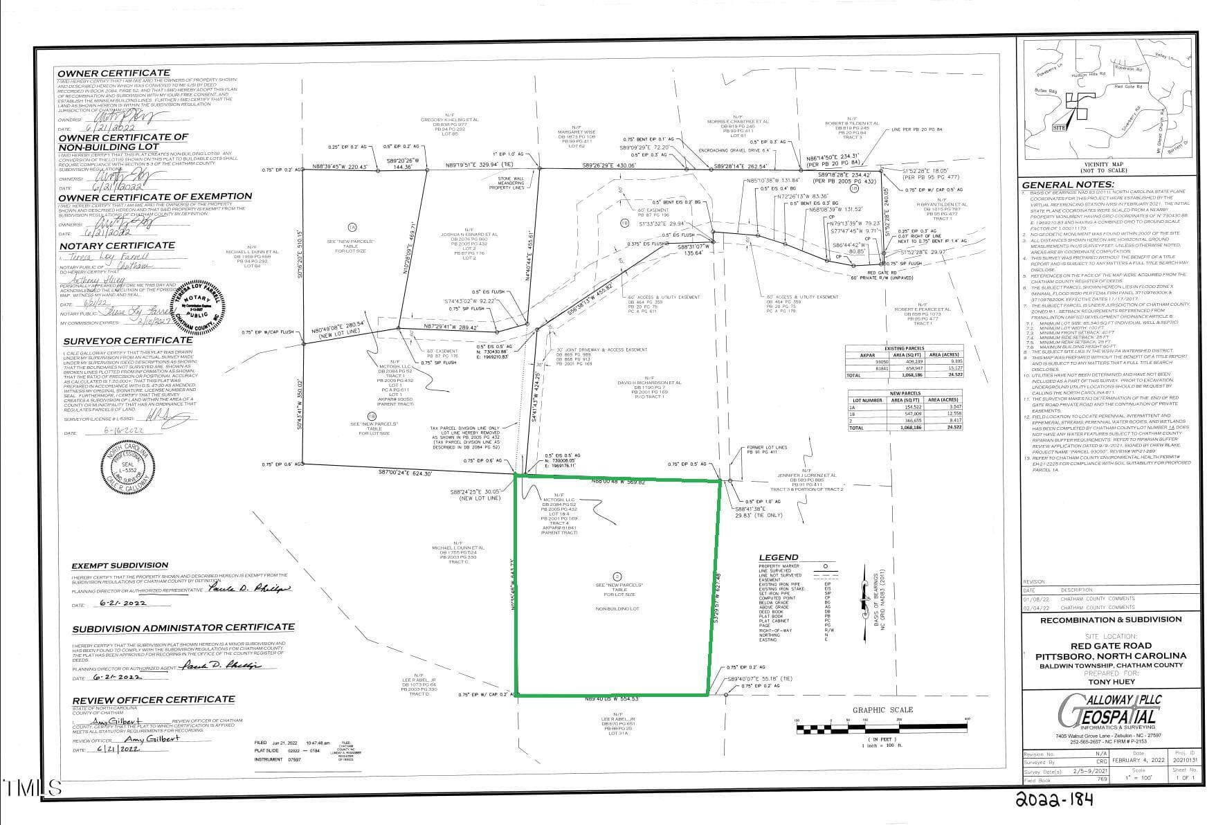 Survey Picture (Lot 2) - 0 Redgate Road, Pittsboro, NC 27312