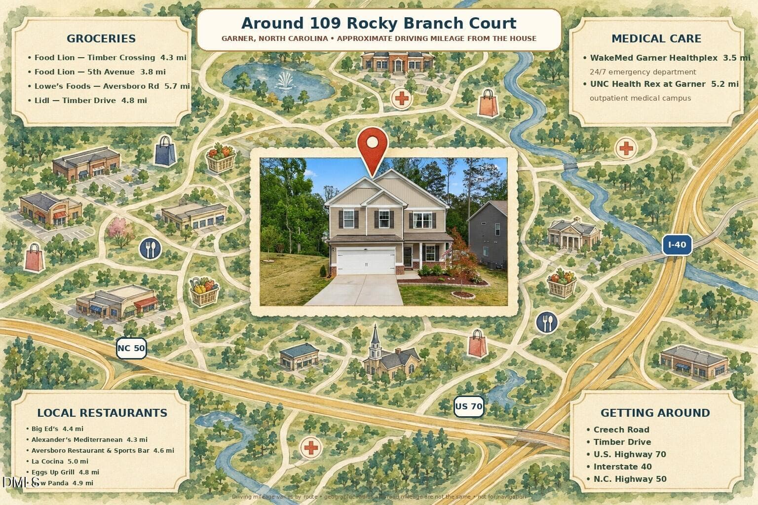 rocky-branch-neighborhood-map - 109 Rocky Branch Court, Garner, NC 27529, Garner