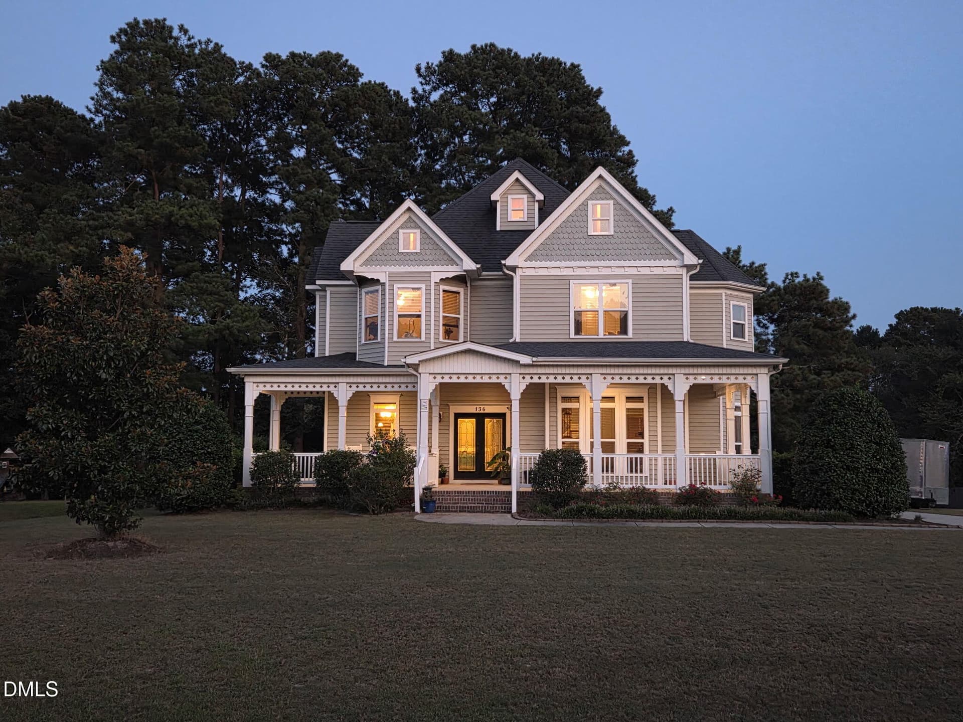front ext straight on twilight - 136 Kenneth Lane, Willow Springs, NC 27592