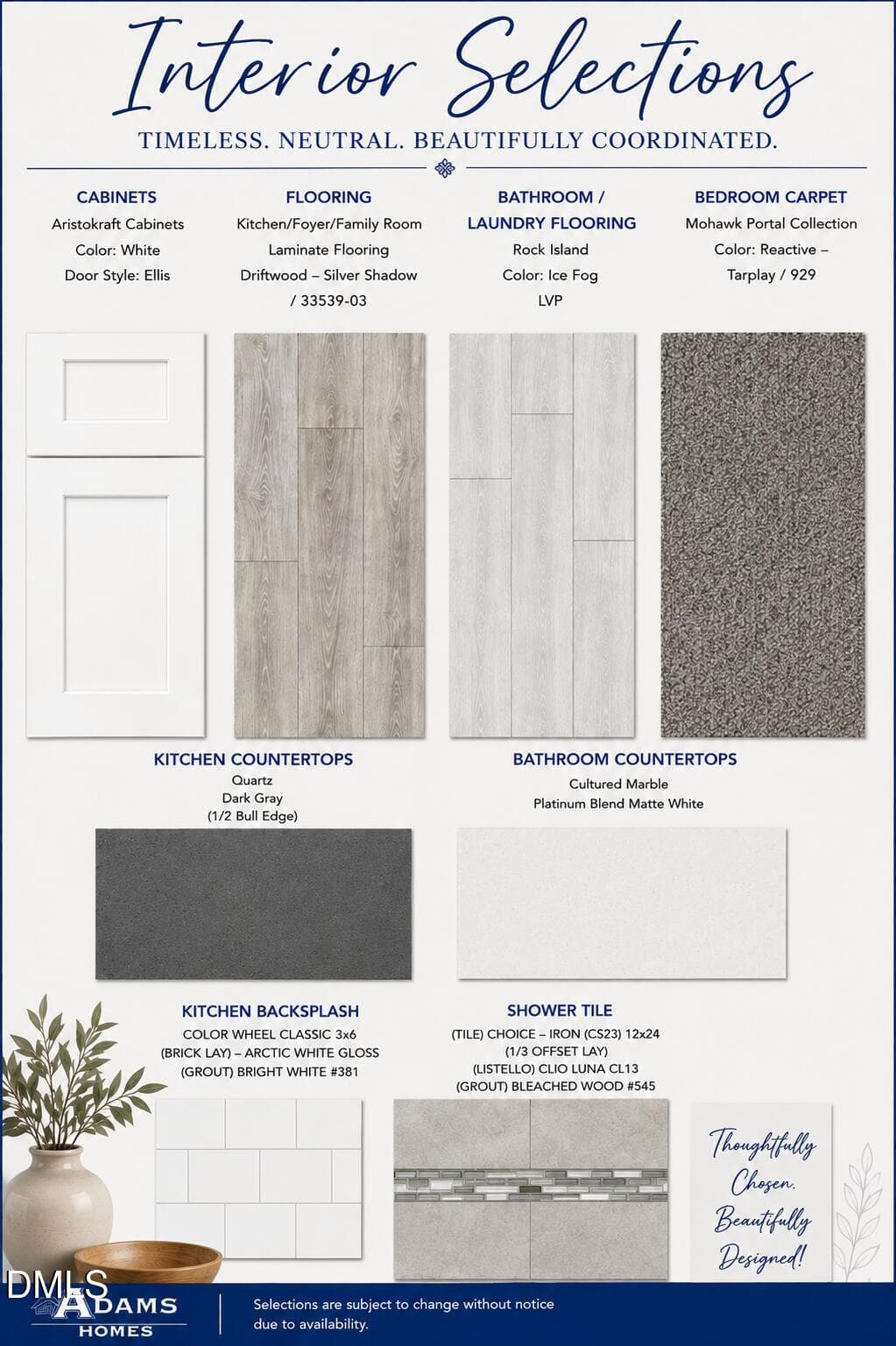 Lot 31 Interior Color Selections - 129 Deep Blue Trail, Middlesex, NC 27557