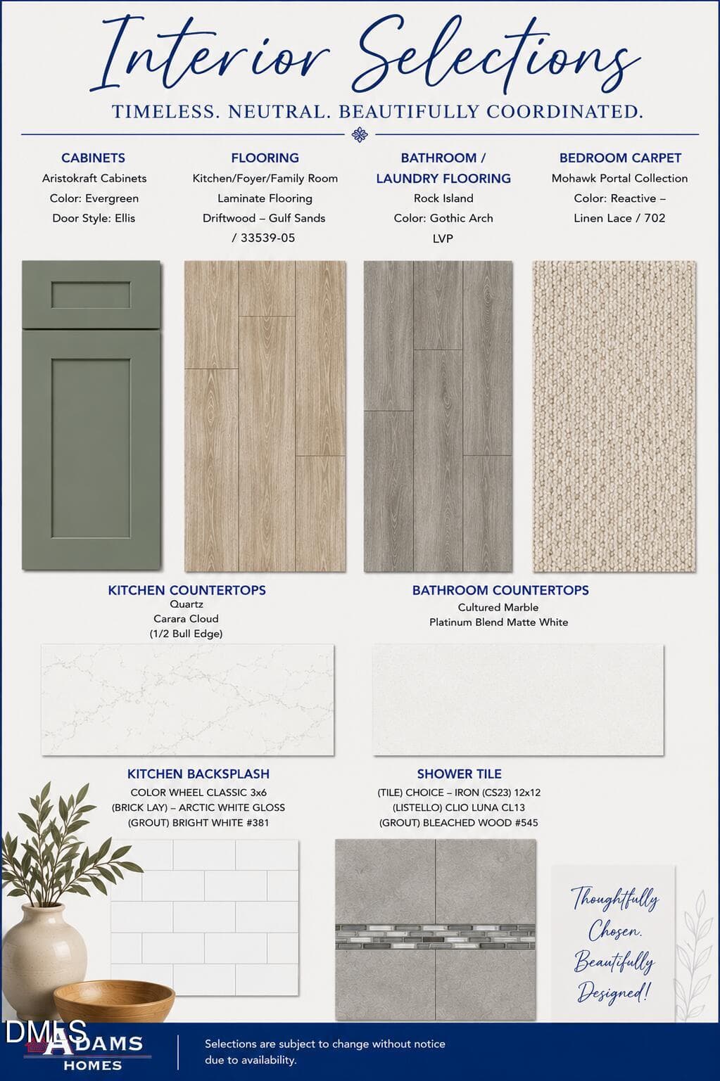 Lot 29 Interior Color Selections - 150 Deep Blue Trail, Middlesex, NC 27557