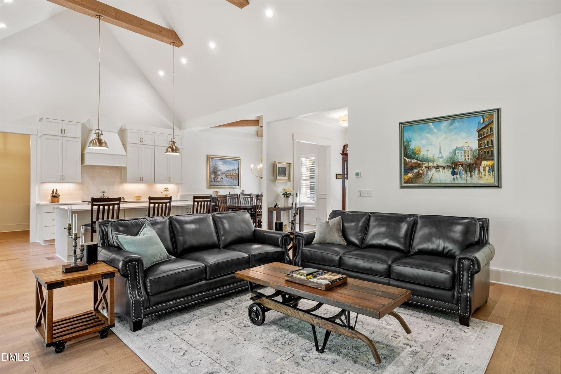Family room to kitchen view - 160 Roberson Creek Road, Pittsboro, NC 27312