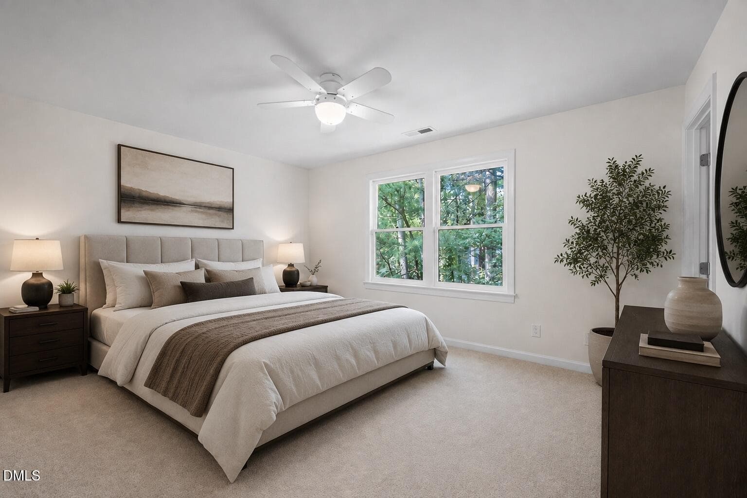 Primary bed staged - 4904 Fortunes Ridge Drive, Durham, NC 27713, Durham