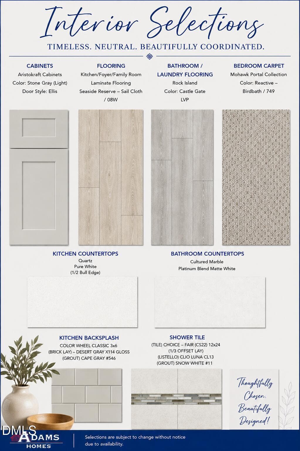 Lot 30 Interior color selections - 149 Deep Blue Trail, Middlesex, NC 27557