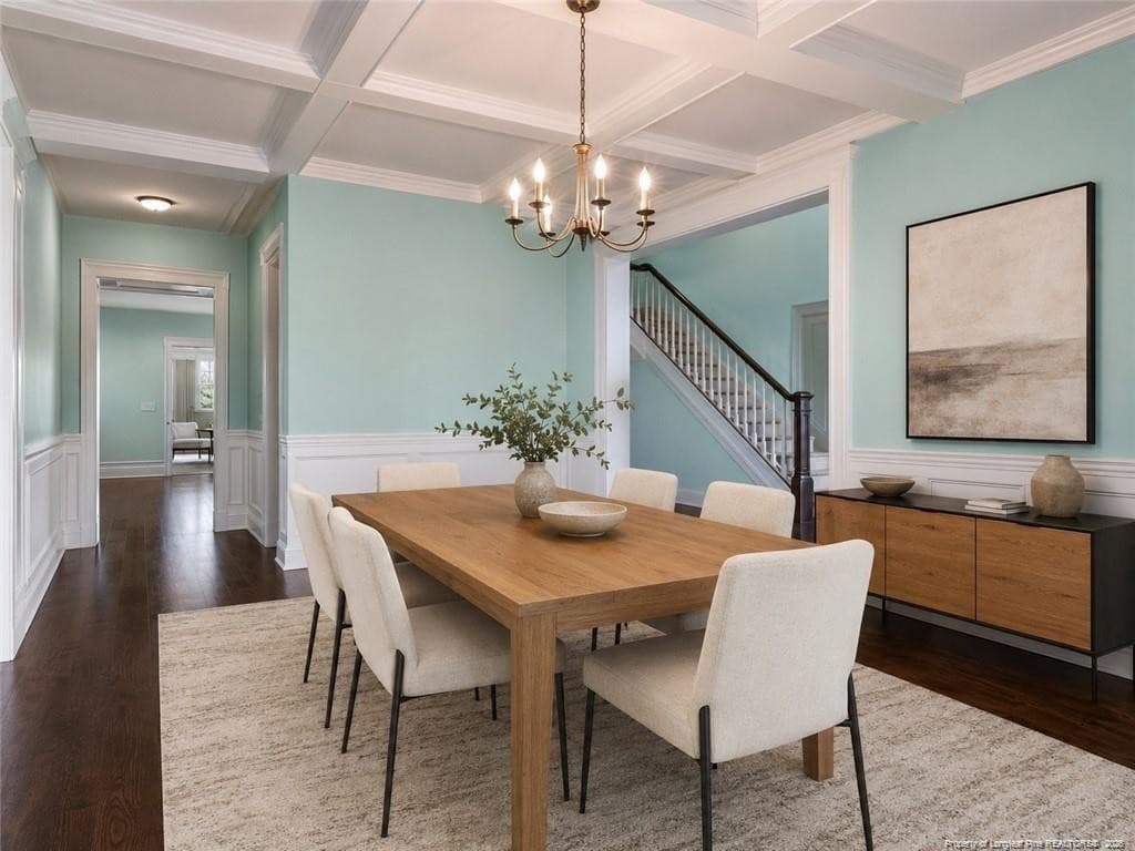 Formal Dining Room Virtually Staged - 6132 Shannon Woods Way, Hope Mills, NC 28348