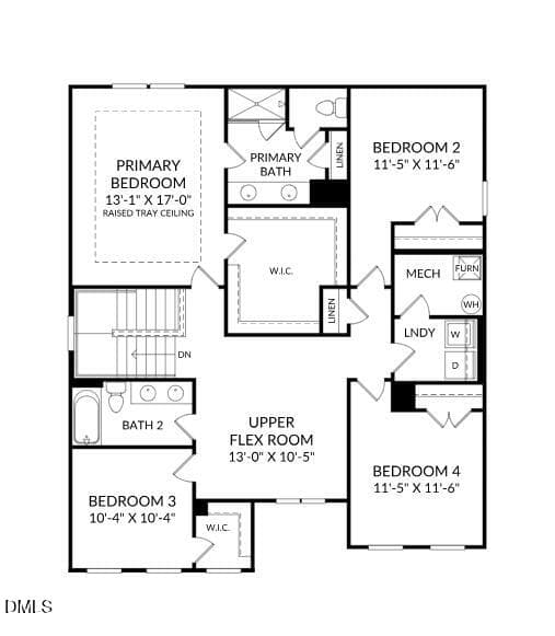 FV 91 Second Level Floorplan - 51 King Tucks Way, Four Oaks, NC 27524, Four Oaks