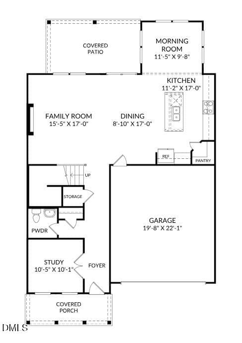 FV 91 Main Level Floorplan - 51 King Tucks Way, Four Oaks, NC 27524, Four Oaks