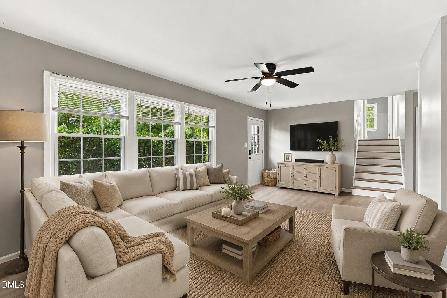 Virtually Staged Family Room - 1536 N King Charles Road, Raleigh, NC 27610, Raleigh