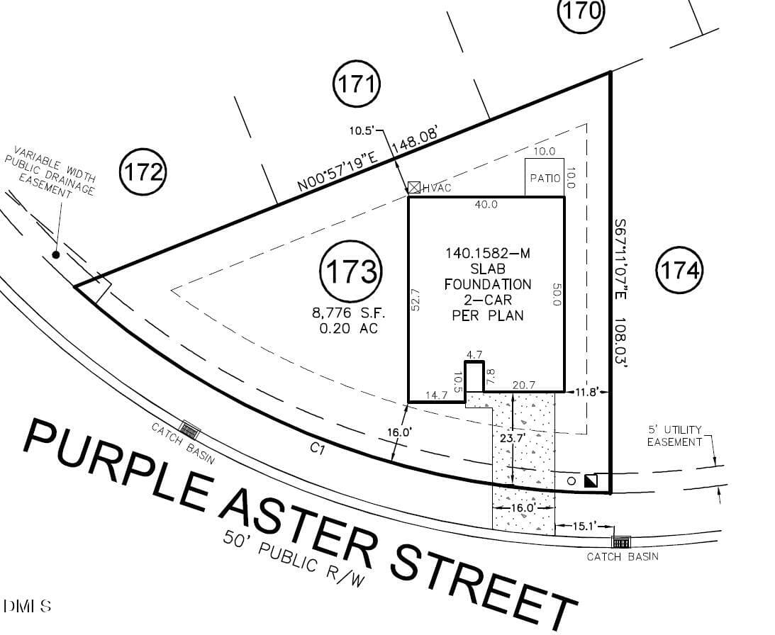 Plot Plan - 475 Purple Aster Street, Youngsville, NC 27596, Youngsville