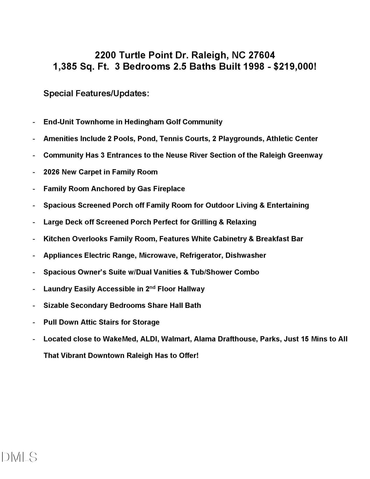 Special Features & Benefits_2200 Turtle - 2200 Turtle Point Drive, Raleigh, NC 27604, Raleigh