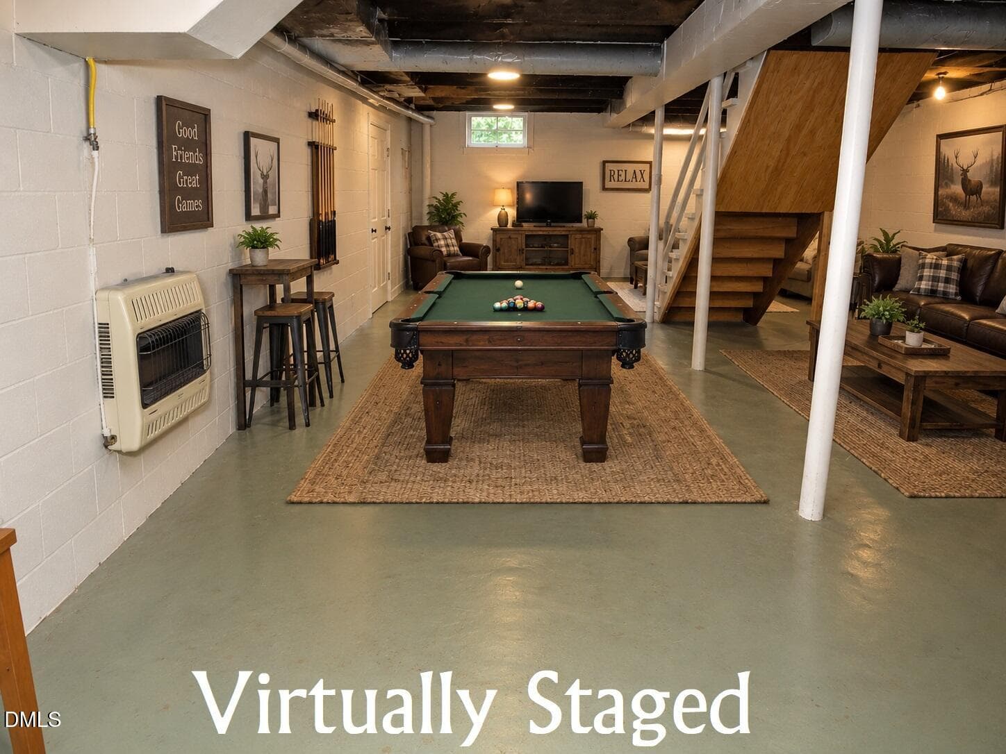 Virtually staged - basement - 1290 Spring Valley Road, Henderson, NC 27537