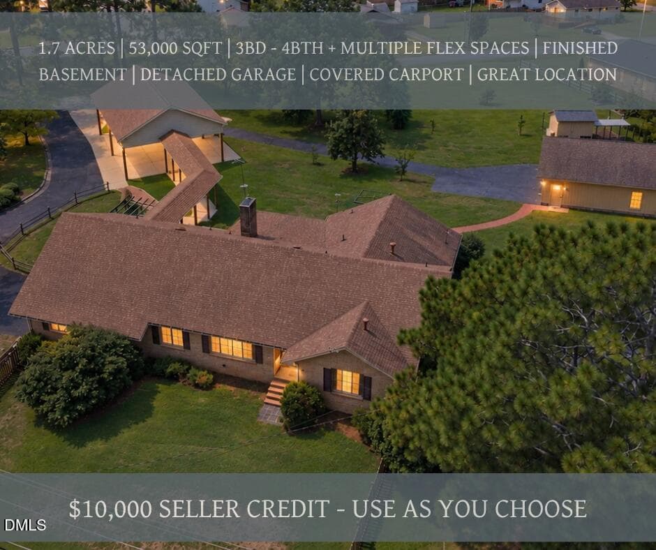 Exterior Aerial - 303 N Lincoln Street, Benson, NC 27504, Benson